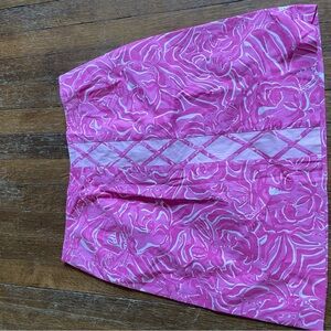 Lilly Pulitzer Pink Bubble Mini Skirt with Pleated Style